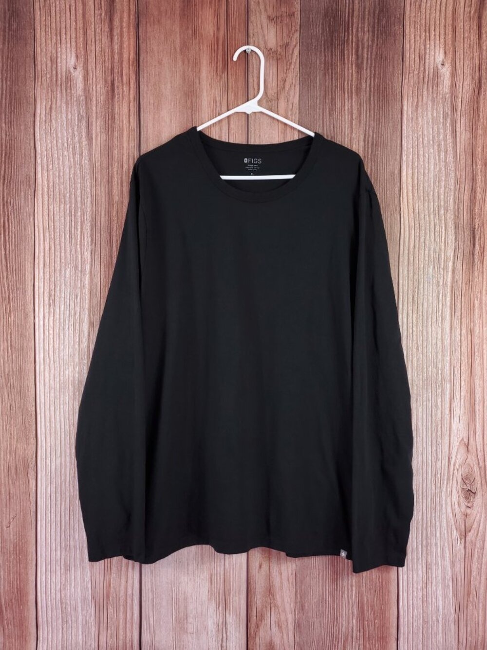 Figs Mens XL Super Soft Underscrub Long Sleeve T-Shirt Tee Pima Cotton Black
